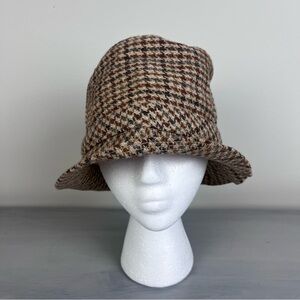 Borsalino Hat Fedora Vintage Unisex Houndstooth Grandpa Style Wool Academia